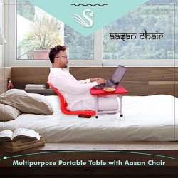 AASAN CHAIR Yoga Meditation Backache Healer Plastic Chair, Saffron Chair (Saffron)-Pack of 1